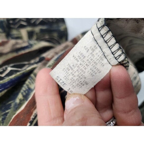 Vintage Summit Hill Womens Blazer Jacket Size 16 Tapestry Print One Button 90s - Picture 7 of 9